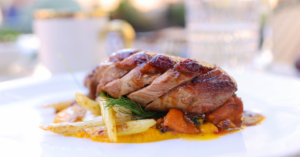 carne asada con verduras asadas